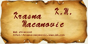 Krasna Macanović vizit kartica